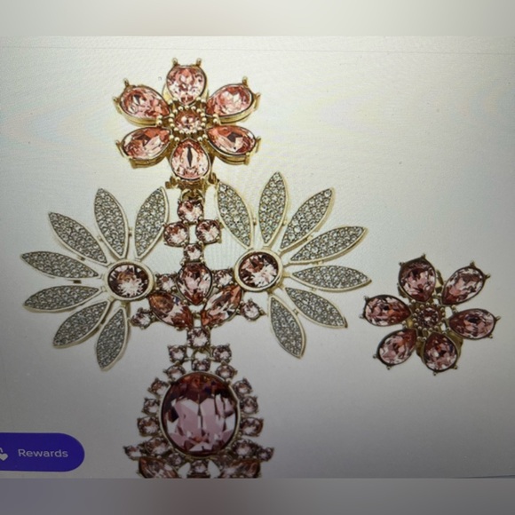 Burberry Jewelry - Burberry asymmetrical clip on flower‎ cocktail earrings in coral pink, NWT